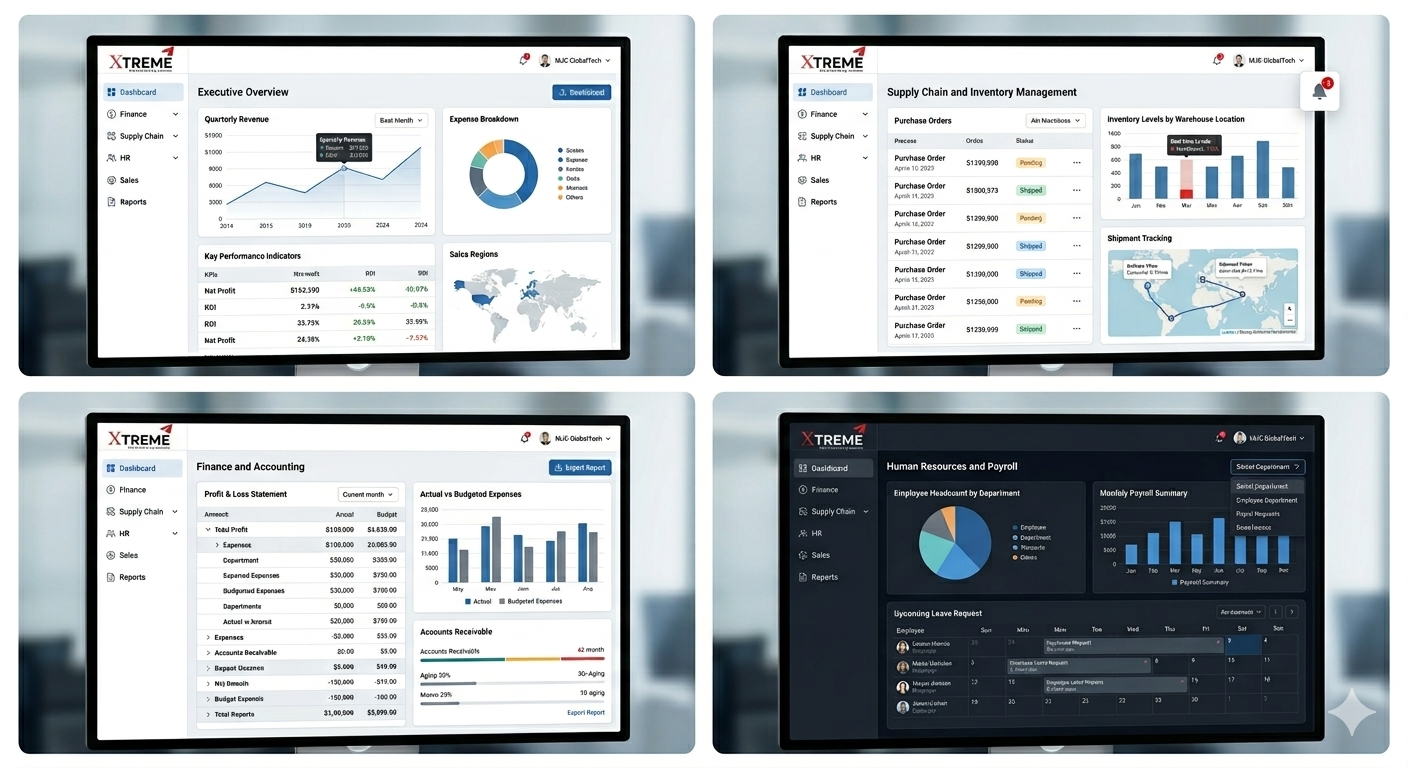 Xtreme Industry ERP Dashboards